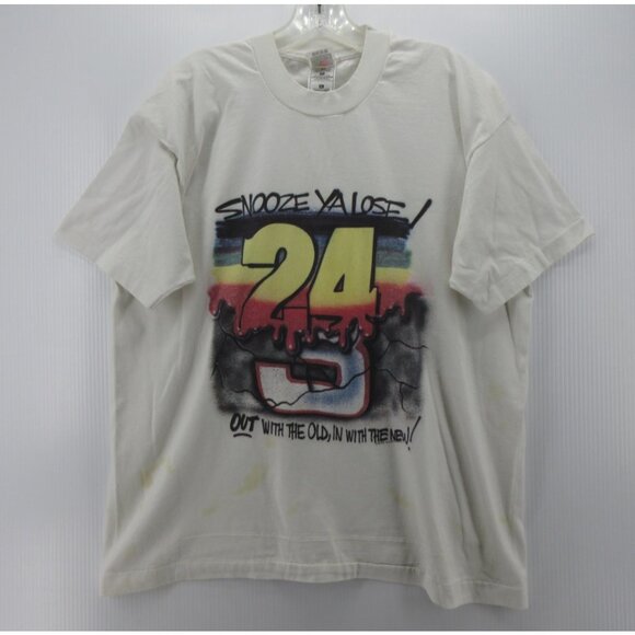 VINTAGE Jeff Gordon Shirt XL NASCAR Racing Fruit Of The Loom 90s Tee * - Picture 1 of 16